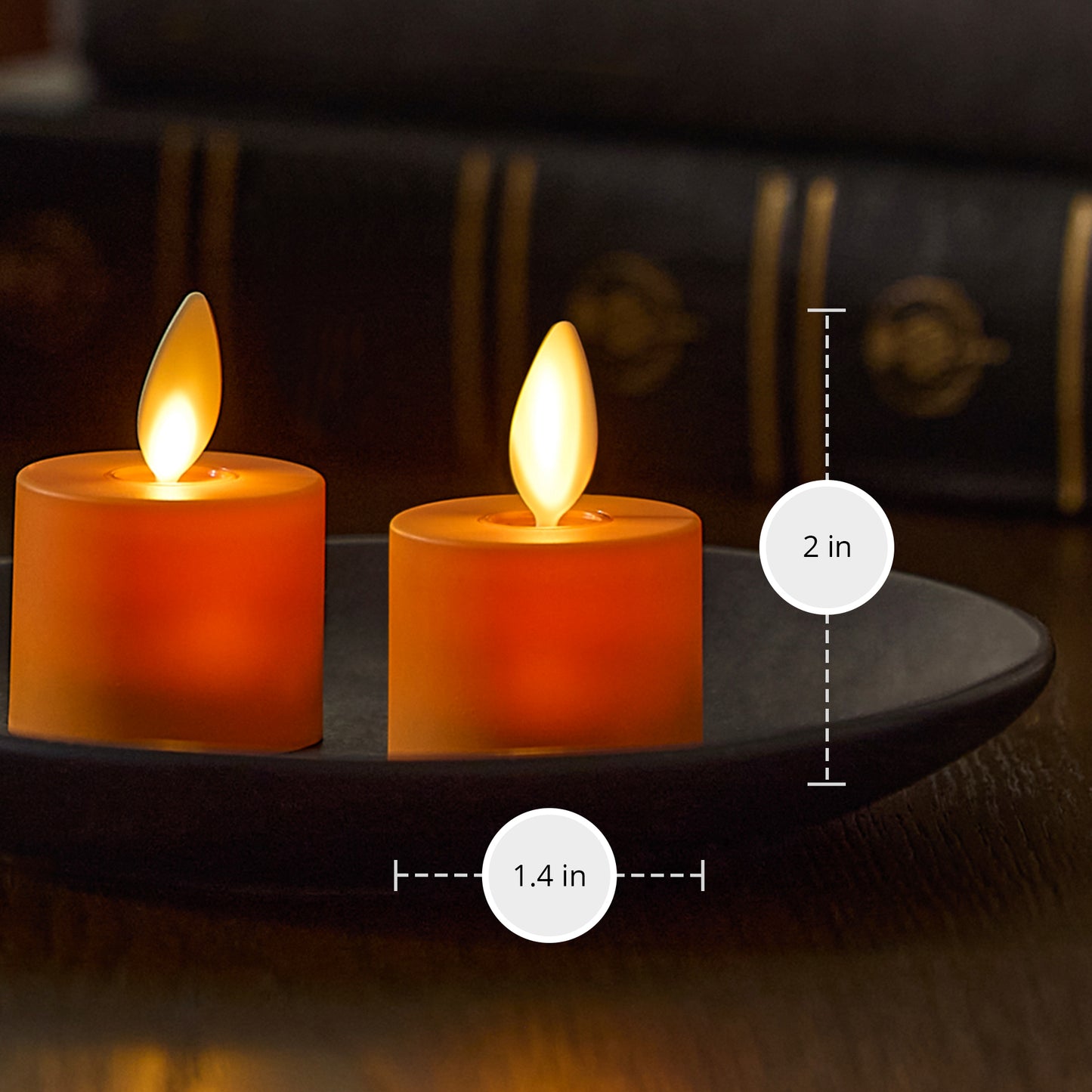 Set of 2 Russet Orange Tealights