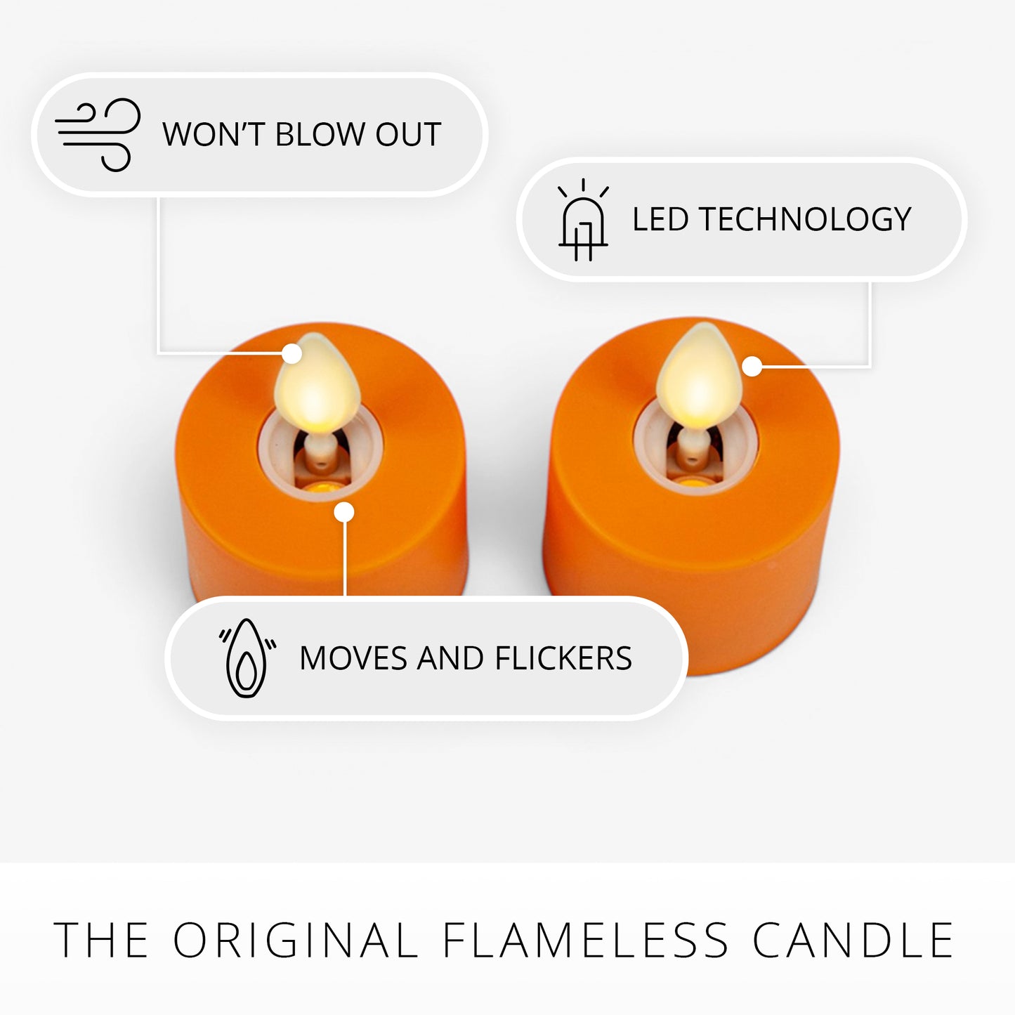 Set of 2 Russet Orange Tealights
