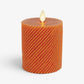 Glitter Marmalade Ribbed Flameless Candle Pillar