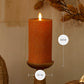 Glitter Marmalade Ribbed Flameless Candle Pillar
