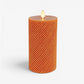 Glitter Marmalade Ribbed Flameless Candle Pillar