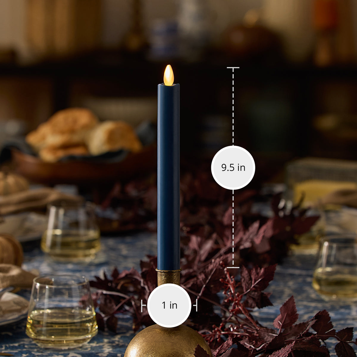 Blue Opal Flameless Candle Taper