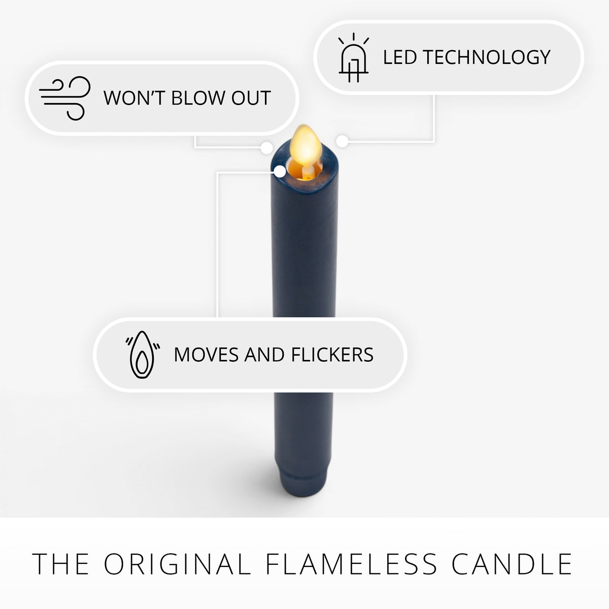 Blue Opal Flameless Candle Taper