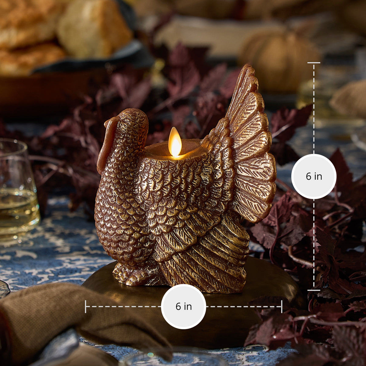 Metallic Cappuccino Flameless Candle Turkey