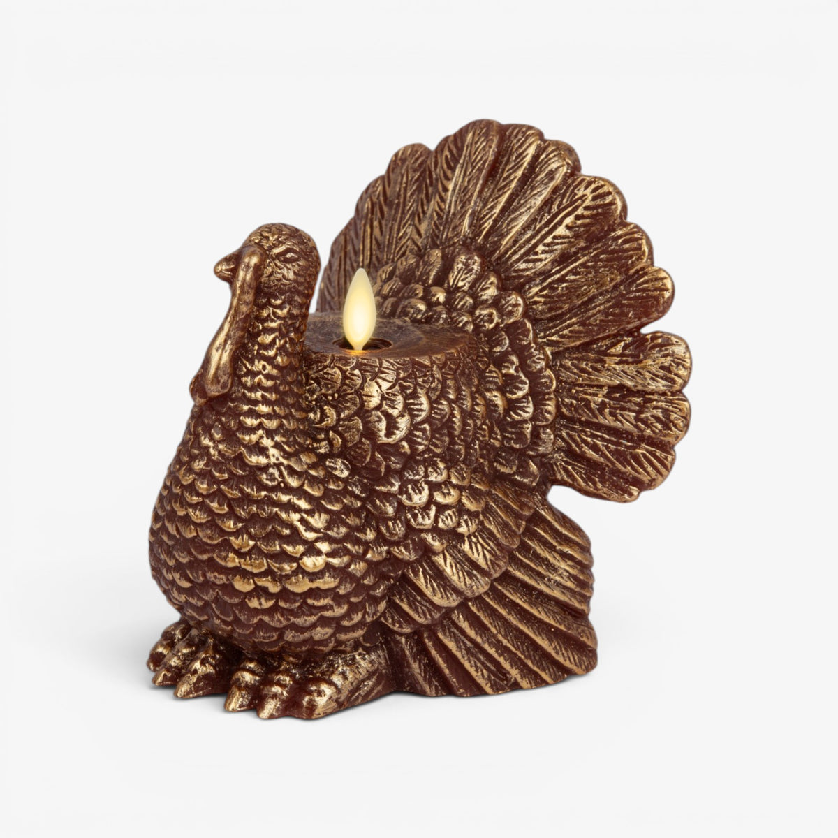 Metallic Cappuccino Flameless Candle Turkey