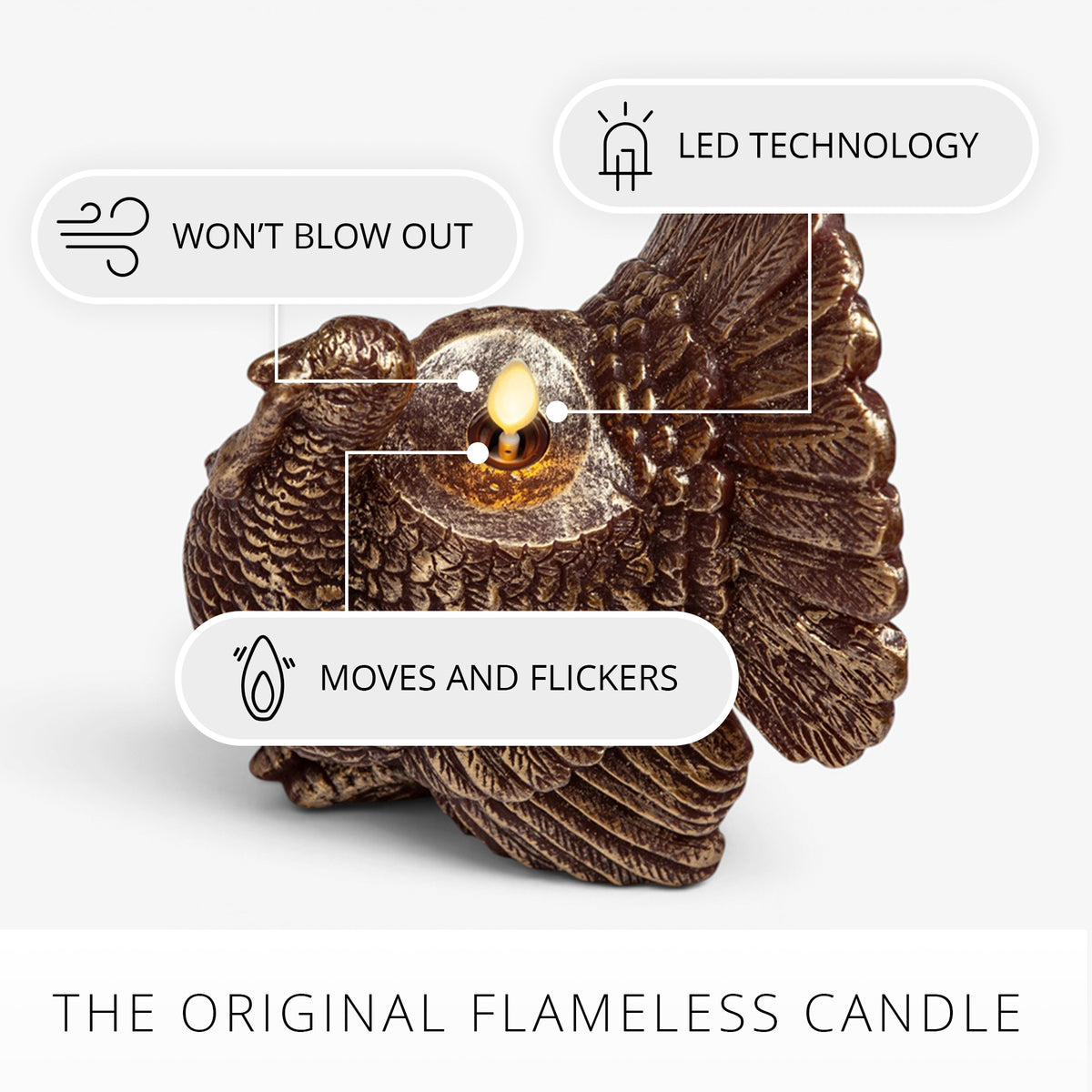 Metallic Cappuccino Flameless Candle Turkey