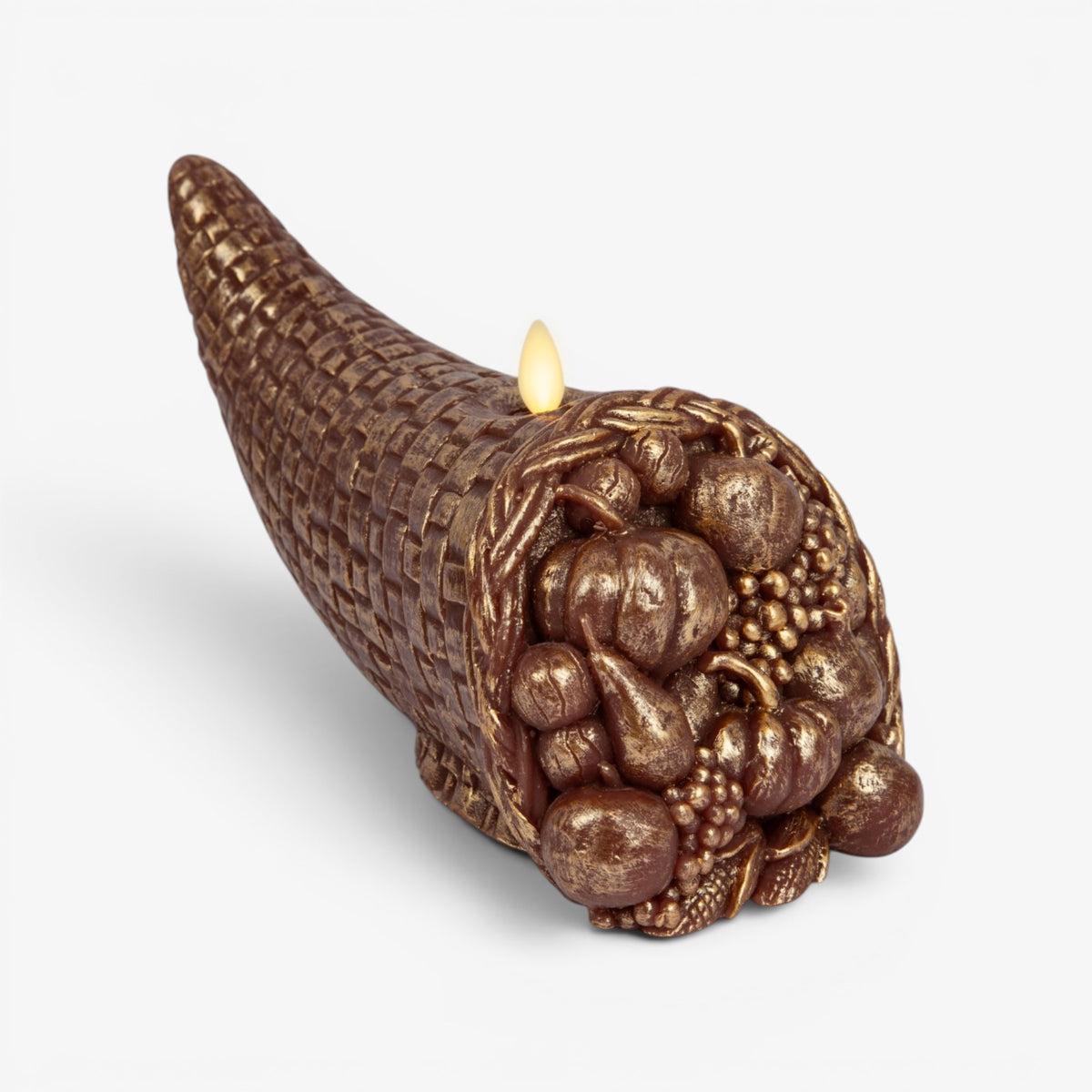 Metallic Cappuccino Flameless Candle Cornucopia