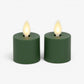 Set of 2 Holiday Green Flameless Candle Tealights