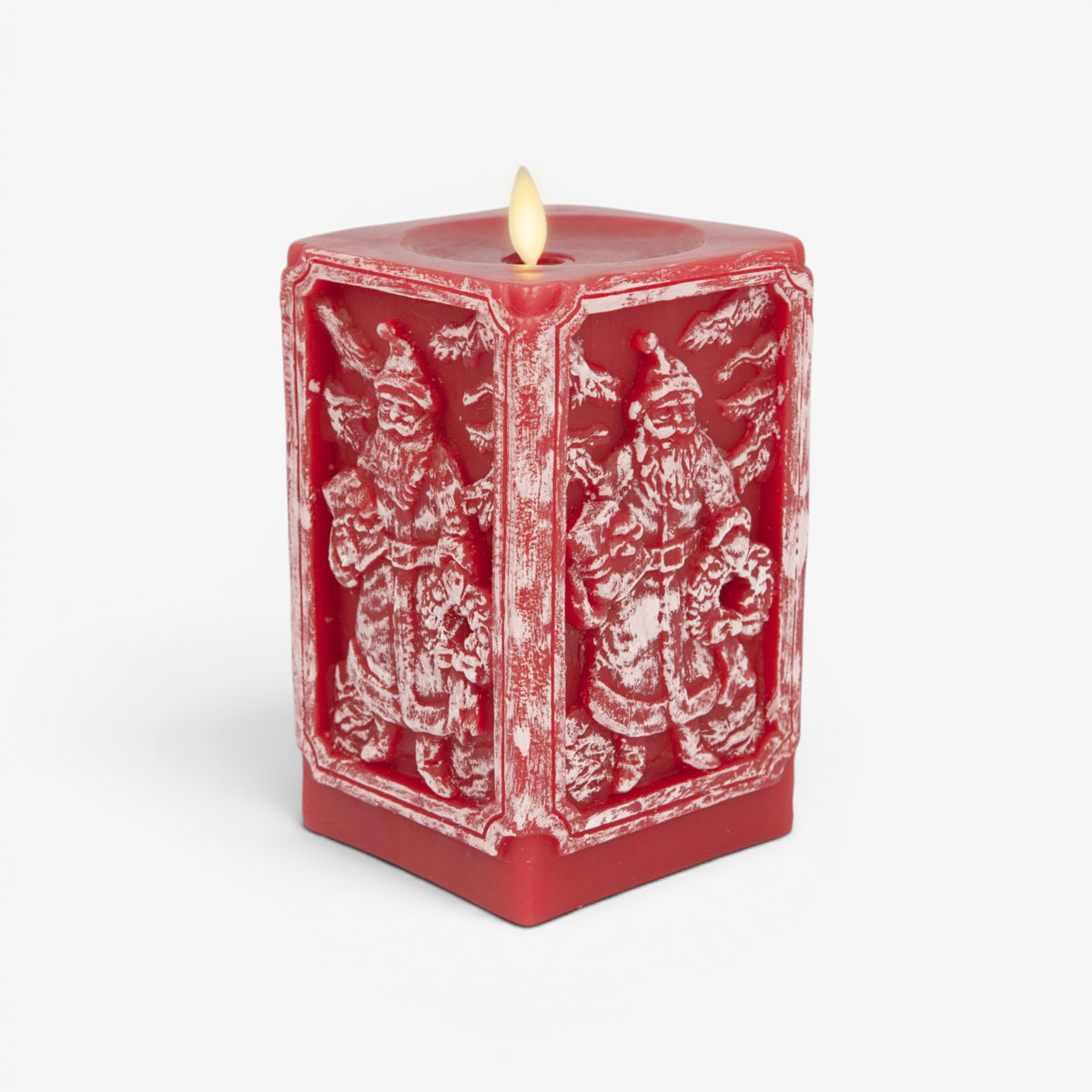 Holiday Red Santa Vignette Flameless Candle