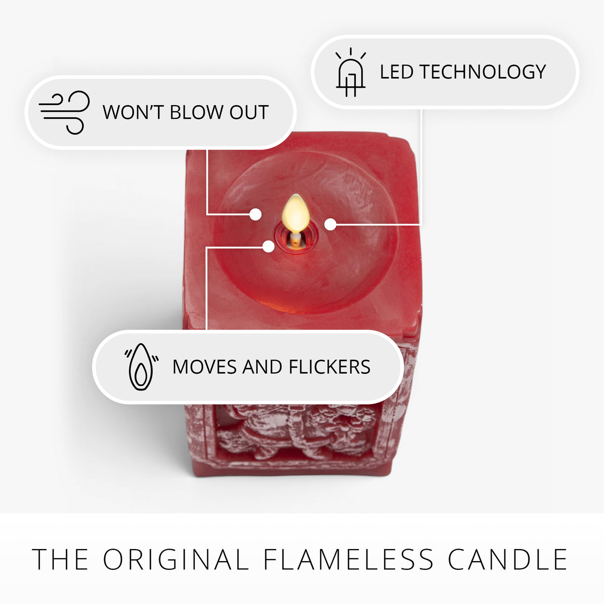 Holiday Red Santa Vignette Flameless Candle