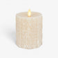White Swan Sweater Knit Flameless Candle Pillar