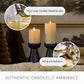 White Swan Sweater Knit Flameless Candle Pillar