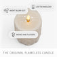 White Swan Sweater Knit Flameless Candle Pillar