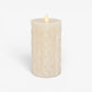 White Swan Sweater Knit Flameless Candle Pillar