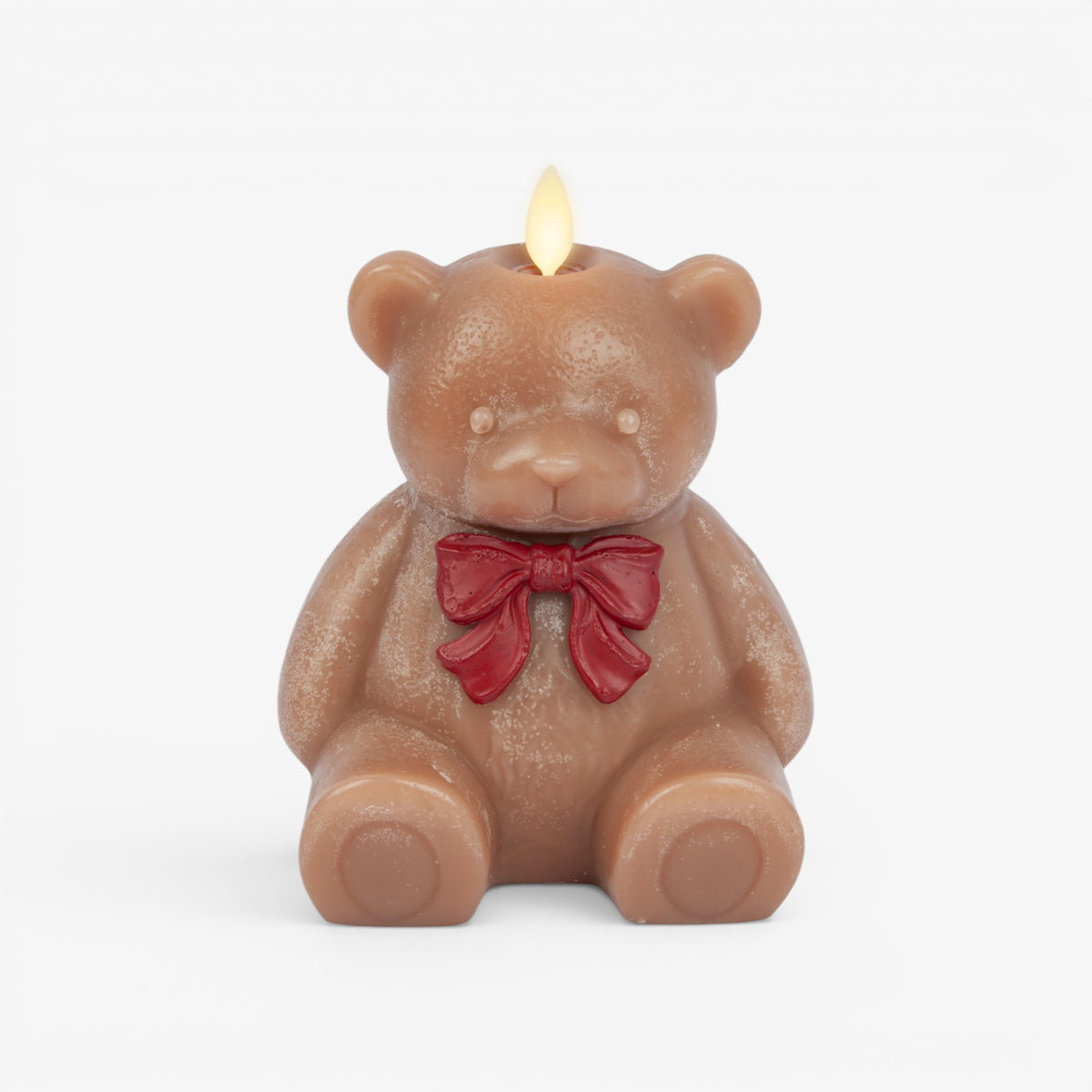 Warm Biscuit Holiday Teddy Bear Flameless Candle