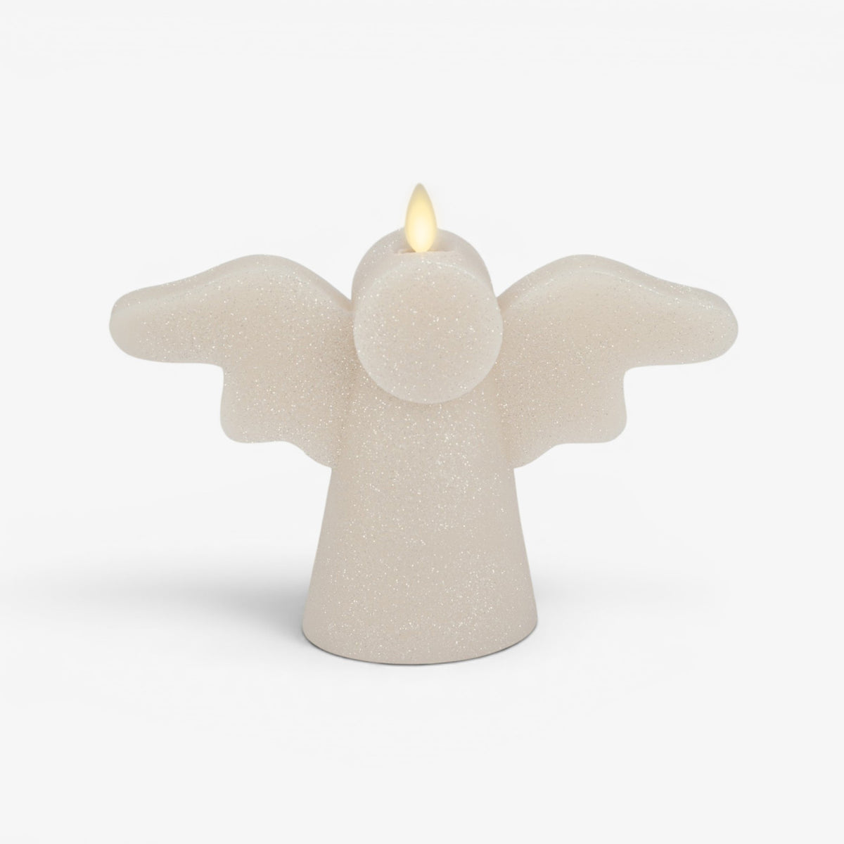 White Swan Glitter Angel Flameless Candle