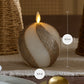 Champagne Glow Candy Cane Glitter Flameless Candle Sphere