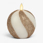 Champagne Glow Candy Cane Glitter Flameless Candle Sphere
