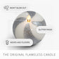 Brilliant Silver Candy Cane Glitter Flameless Candle Sphere