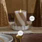 Champagne Glow Candy Cane Glitter Flameless Candle Pillar