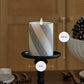 Brilliant Silver Candy Cane Glitter Flameless Candle Pillar