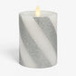 Brilliant Silver Candy Cane Glitter Flameless Candle Pillar