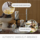 Brilliant Silver Candy Cane Glitter Flameless Candle Pillar