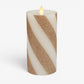 Champagne Glow Candy Cane Glitter Flameless Candle Pillar
