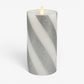 Brilliant Silver Candy Cane Glitter Flameless Candle Pillar