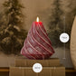 Holiday Red Glitter Swirl Flameless Candle Tree