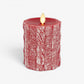 Holiday Red Sweater Knit Flameless Candle Pillar