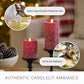 Holiday Red Sweater Knit Flameless Candle Pillar