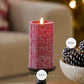 Holiday Red Sweater Knit Flameless Candle Pillar
