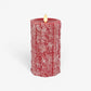 Holiday Red Sweater Knit Flameless Candle Pillar