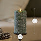 Holiday Green Sweater Knit Flameless Candle Pillar