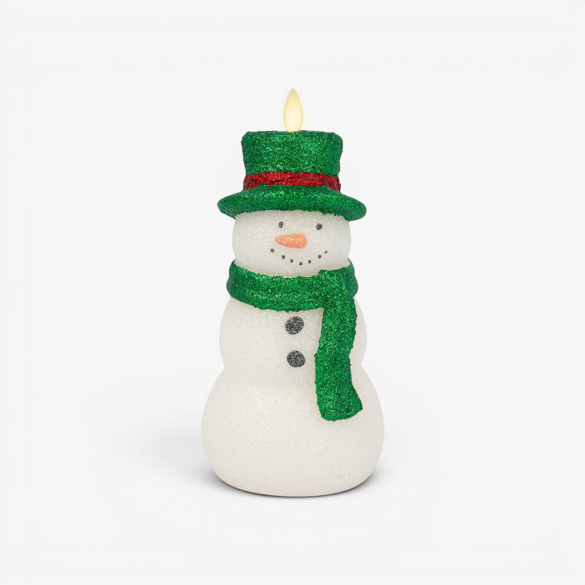 White Glitter Snowdad Flameless Candle