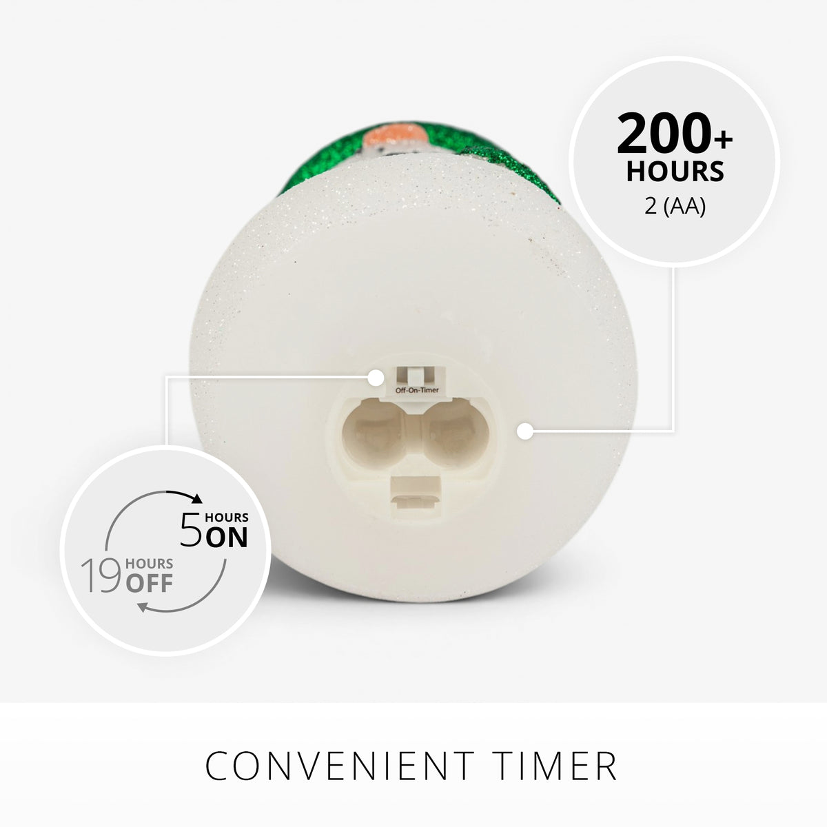 White Glitter Snowdad Flameless Candle