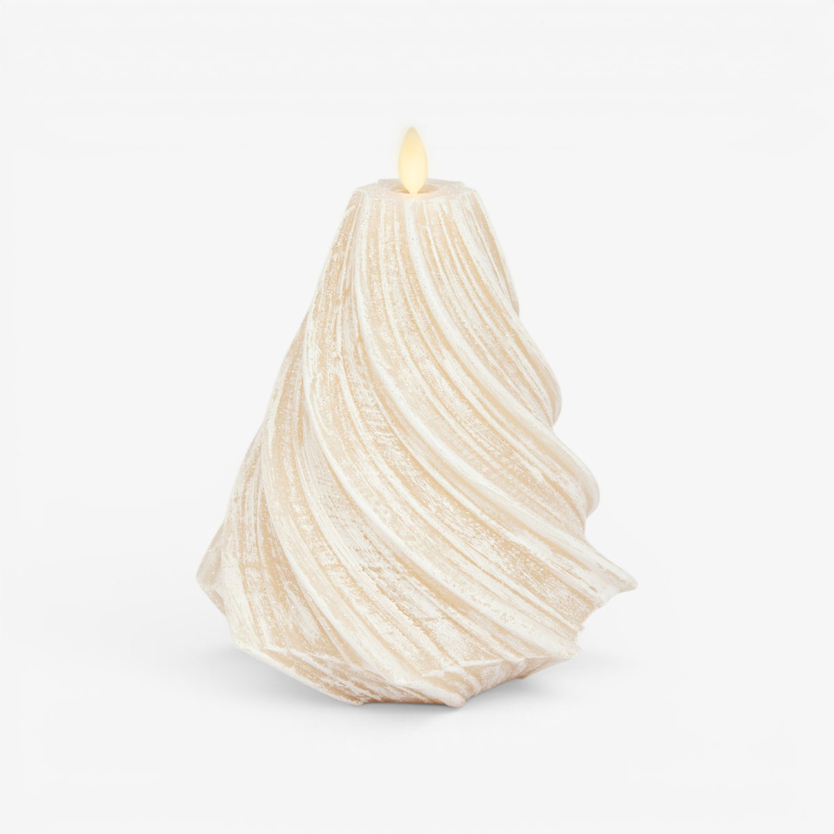White Swan Glitter Swirl Flameless Candle Tree