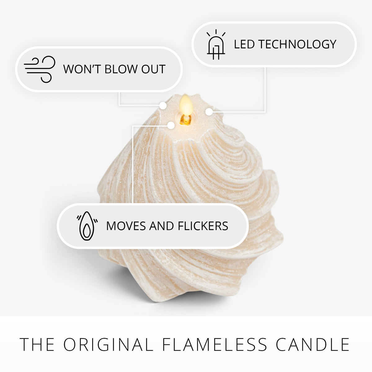 White Swan Glitter Swirl Flameless Candle Tree