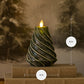 Holiday Green Glitter Swirl Flameless Candle Tree