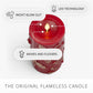 Holiday Red Embossed Holly Flameless Candle Pillar