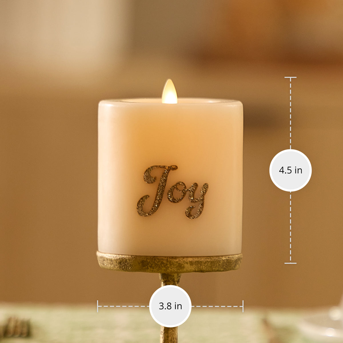 White Swan JOY Flameless Candle Pillar