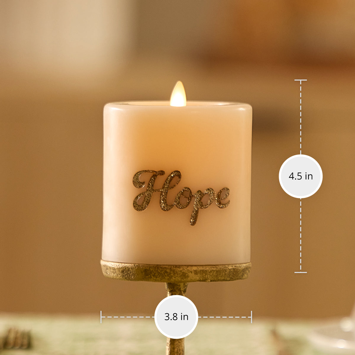 White Swan HOPE Flameless Candle Pillar