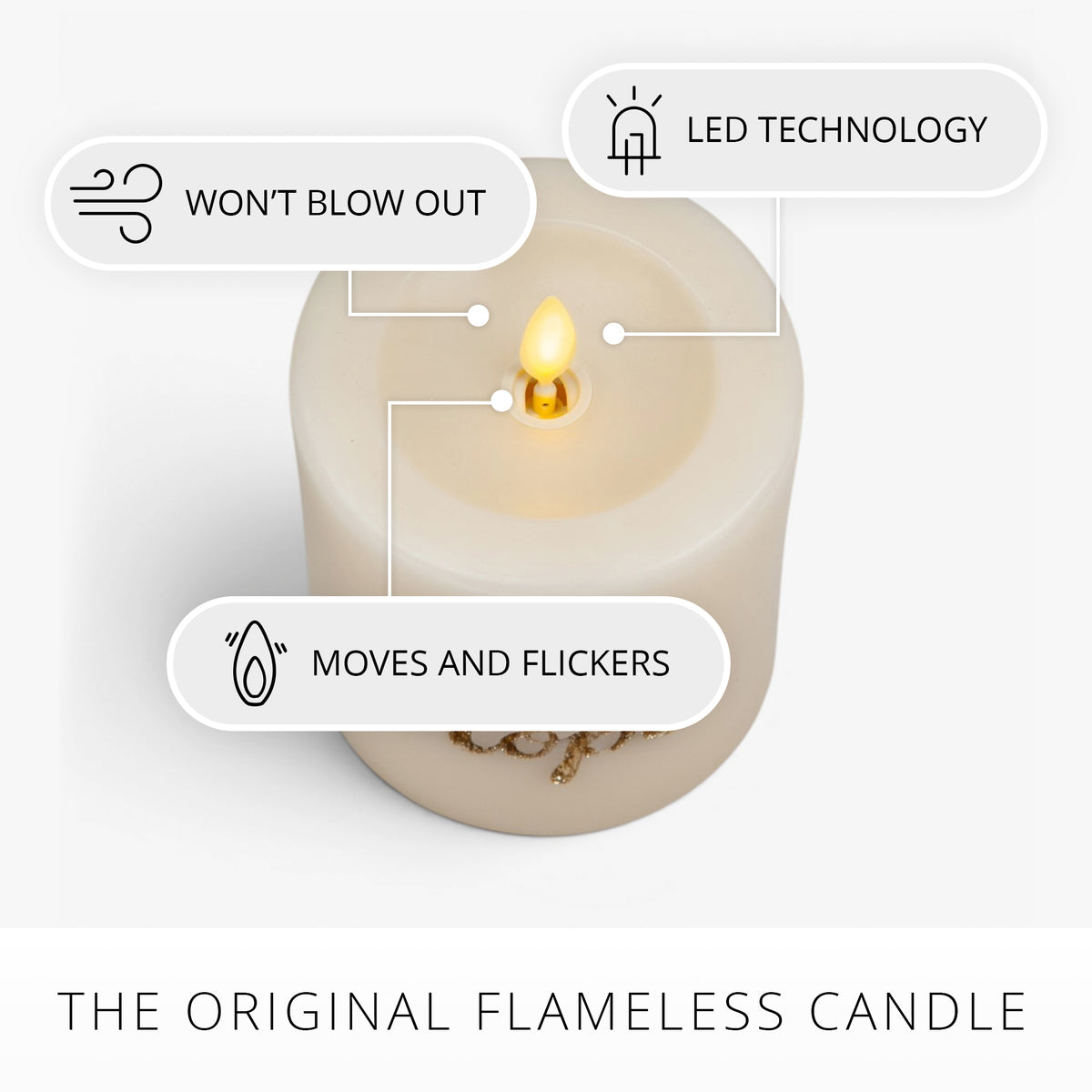 White Swan HOPE Flameless Candle Pillar