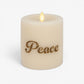 White Swan PEACE Flameless Candle Pillar