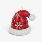Holiday Red Santa Hat with Snowflakes Flameless Candle