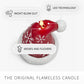 Holiday Red Santa Hat with Snowflakes Flameless Candle
