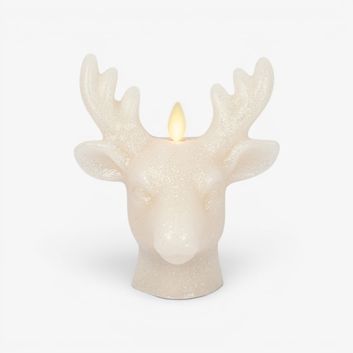 White Swan Glitter Stag Flameless Candle