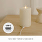 Pearl Ivory Rechargeable Wick To Flame Flameless Candle Pillar