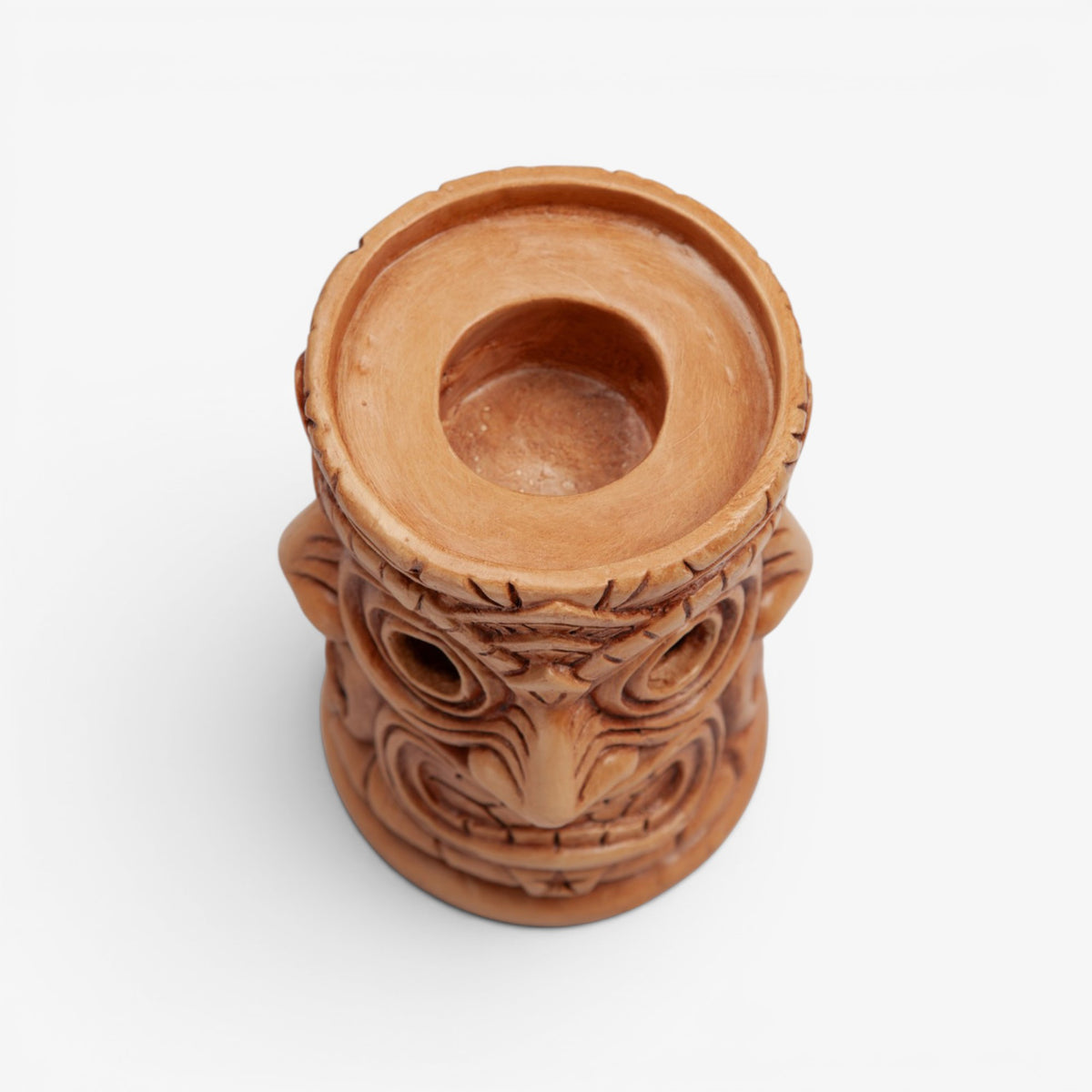 Golden Oak Wraparound Tiki Candle Holder